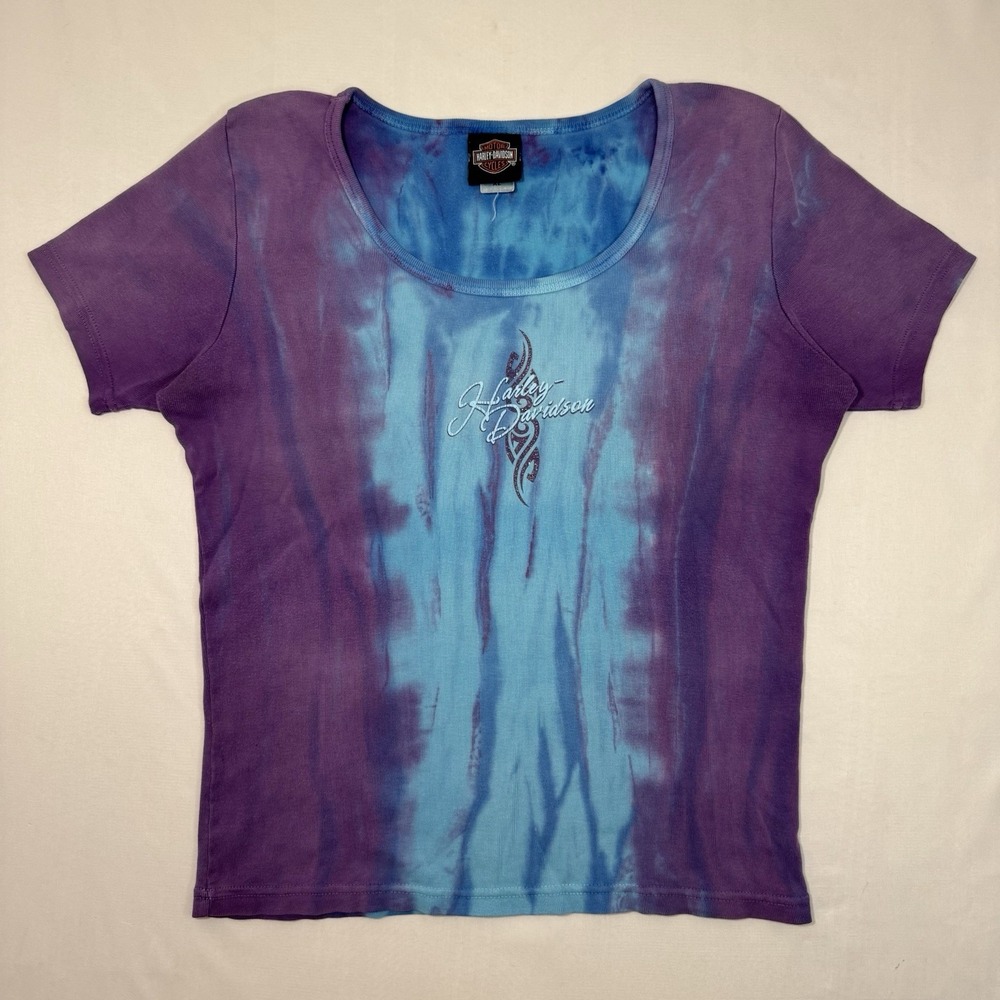 Harley Davidson Shirt Womens XL Short Sleeve Tee Tie Die El Paso Texas